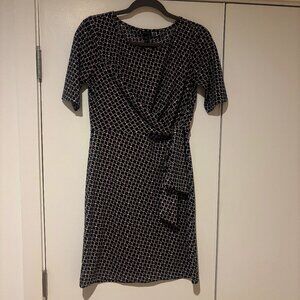 Patterned Dress with Side Bow